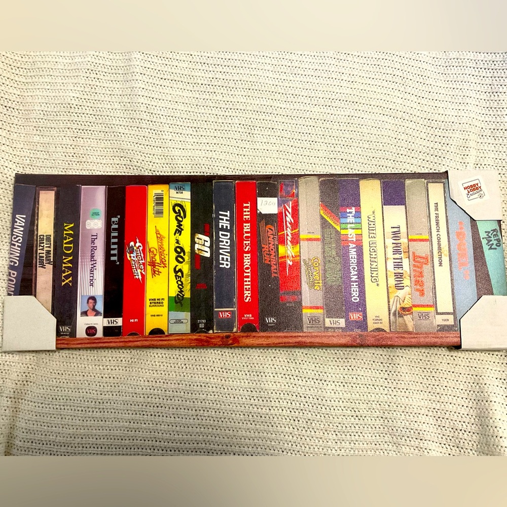 Canvas print of vintage VHS tapes